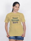 Beige Rainbow Reflective Women Customize Tshirt - Image 4