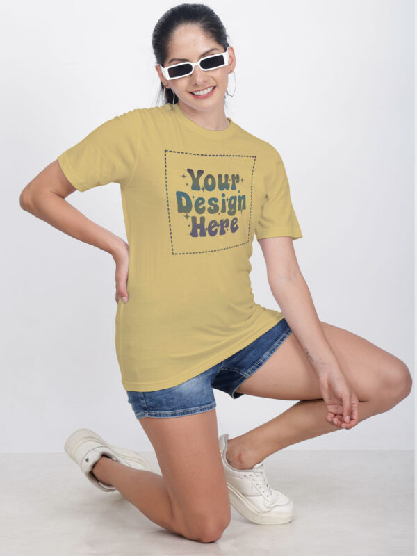 Beige Rainbow Reflective Women Customize Tshirt - Image 2