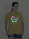 Beige Rainbow Reflective Women Customize Tshirt
