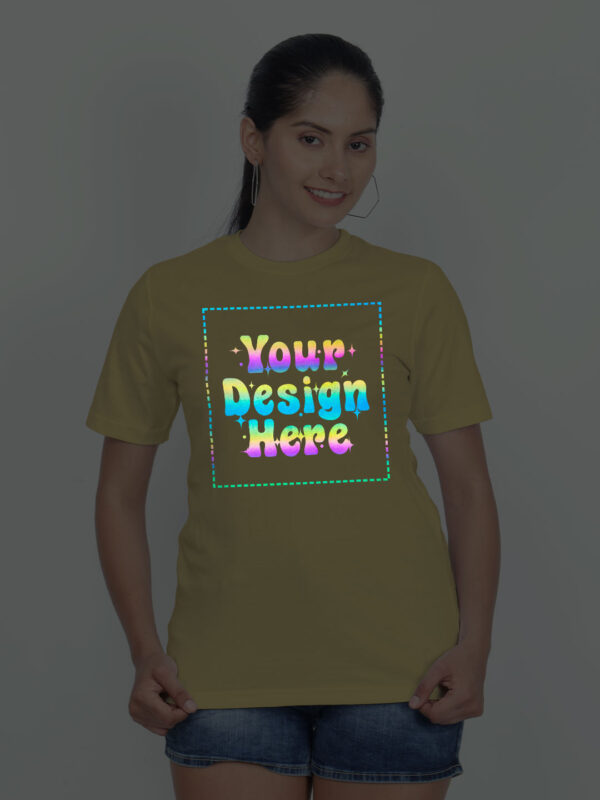 Beige Rainbow Reflective Women Customize Tshirt - Image 1