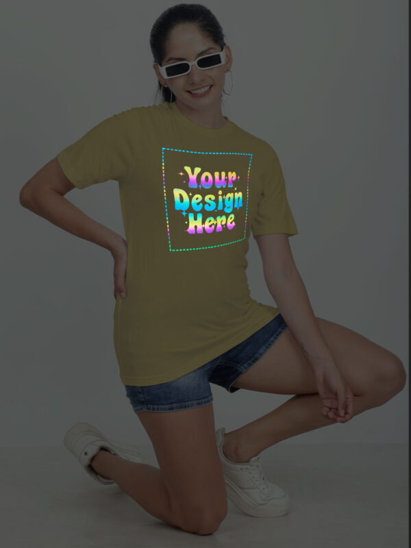 Beige Rainbow Reflective Women Customize Tshirt - Image 5