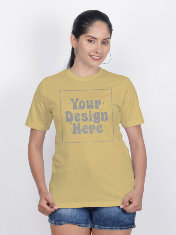 Customize Reflective Women Beige Tshirt - Image 4