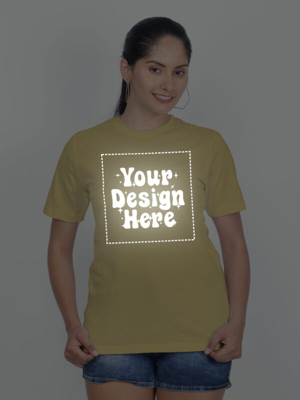 Customize Reflective Women Beige Tshirt - Image 1
