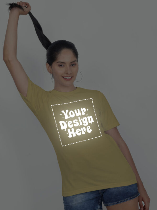 Customize Reflective Women Beige Tshirt - Image 3