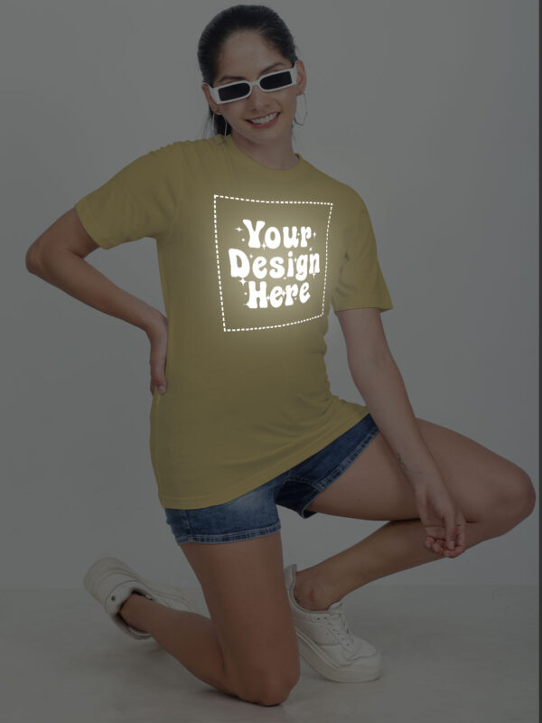 Customize Reflective Women Beige Tshirt - Image 6