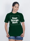 Customize Night Glow Women Bottle Green Tshirt - Image 4
