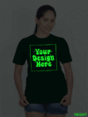 Customize Night Glow Women Bottle Green Tshirt - Image 5
