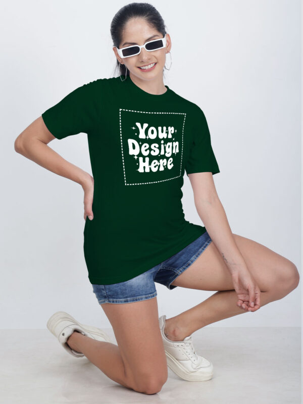 Customize Night Glow Women Bottle Green Tshirt - Image 2