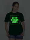 Customize Night Glow Women Bottle Green Tshirt