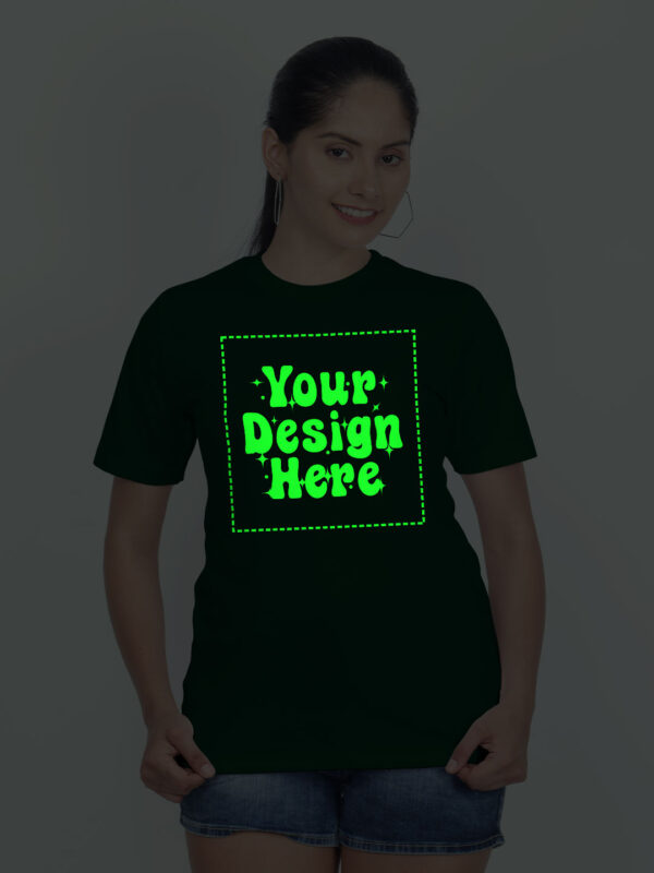 Customize Night Glow Women Bottle Green Tshirt - Image 1