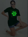 Customize Night Glow Women Bottle Green Tshirt - Image 7