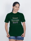 Bottle Green Rainbow Reflective Women Customize Tshirt - Image 4
