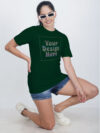 Bottle Green Rainbow Reflective Women Customize Tshirt - Image 2