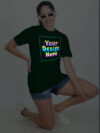 Bottle Green Rainbow Reflective Women Customize Tshirt - Image 5