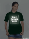 Customize Reflective Women Bottle Green Tshirt - Image 5
