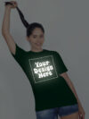 Customize Reflective Women Bottle Green Tshirt - Image 3