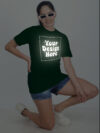 Customize Reflective Women Bottle Green Tshirt - Image 6