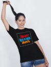 Women Black Customize Printed T-shirt - Image 2