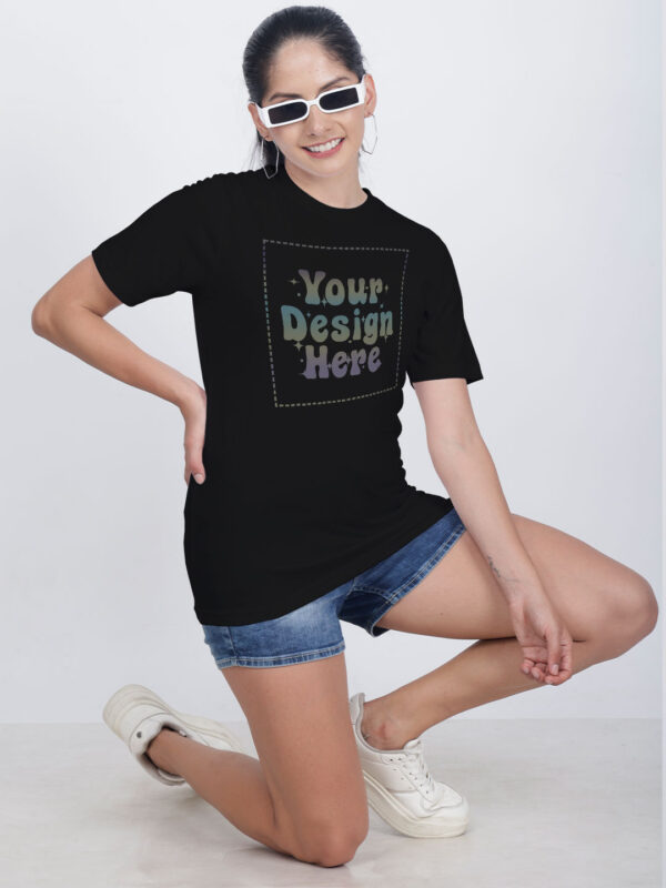Black Rainbow Reflective Women Customize Tshirt - Image 2