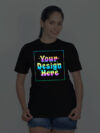 Black Rainbow Reflective Women Customize Tshirt