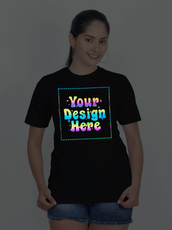Black Rainbow Reflective Women Customize Tshirt - Image 1