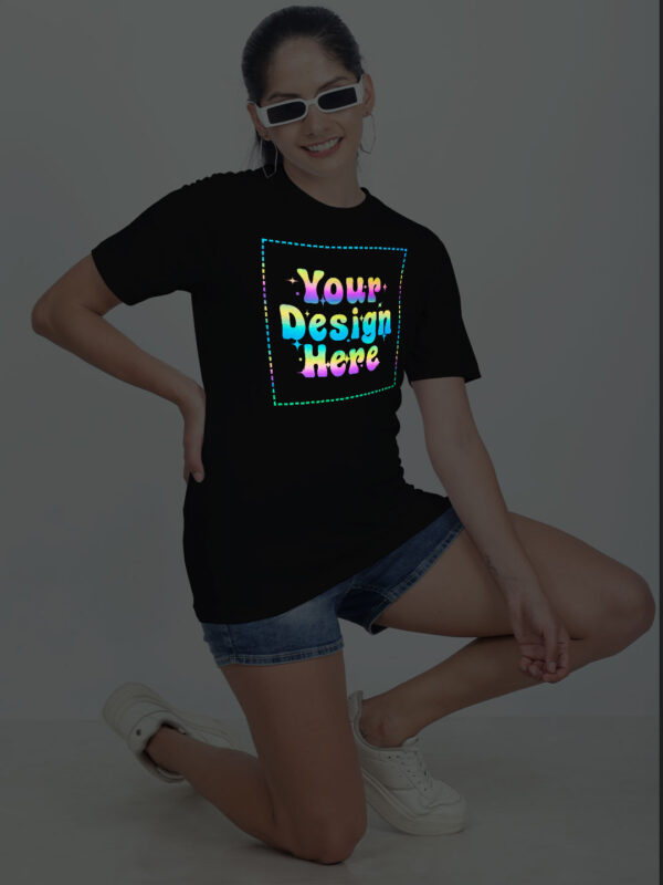 Black Rainbow Reflective Women Customize Tshirt - Image 5
