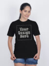 Customize Reflective Women Black Tshirt - Image 4
