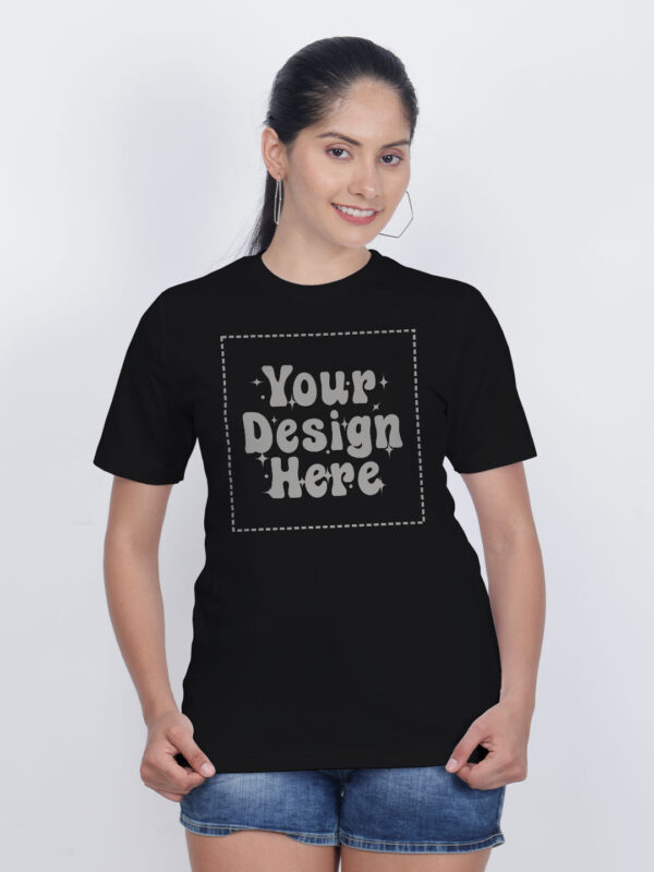 Customize Reflective Women Black Tshirt - Image 4