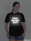 Customize Reflective Women Black Tshirt - Image 5