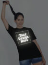Customize Reflective Women Black Tshirt - Image 3