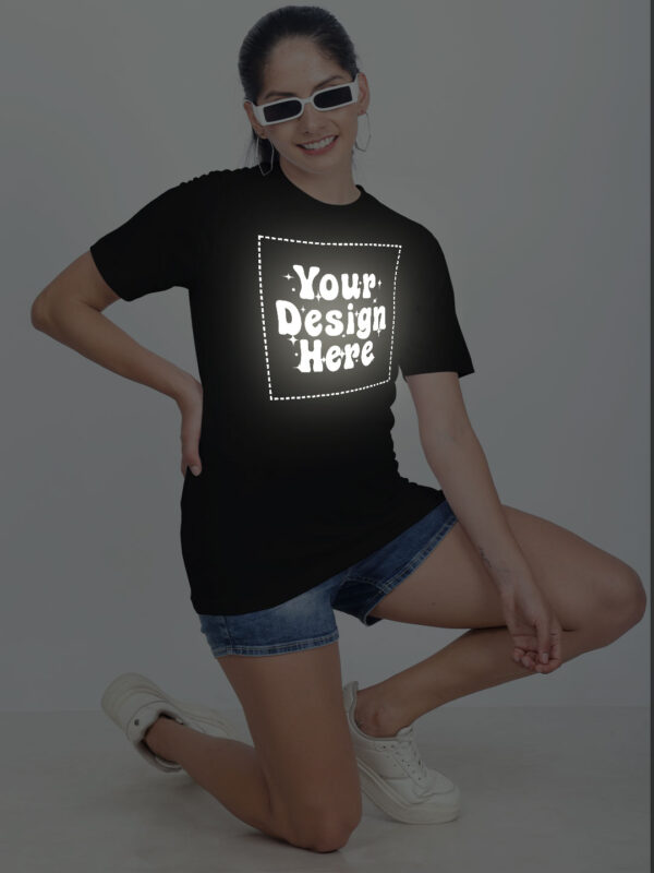 Customize Reflective Women Black Tshirt - Image 6