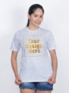 Women Customize Grey Gold Printed Tshirt