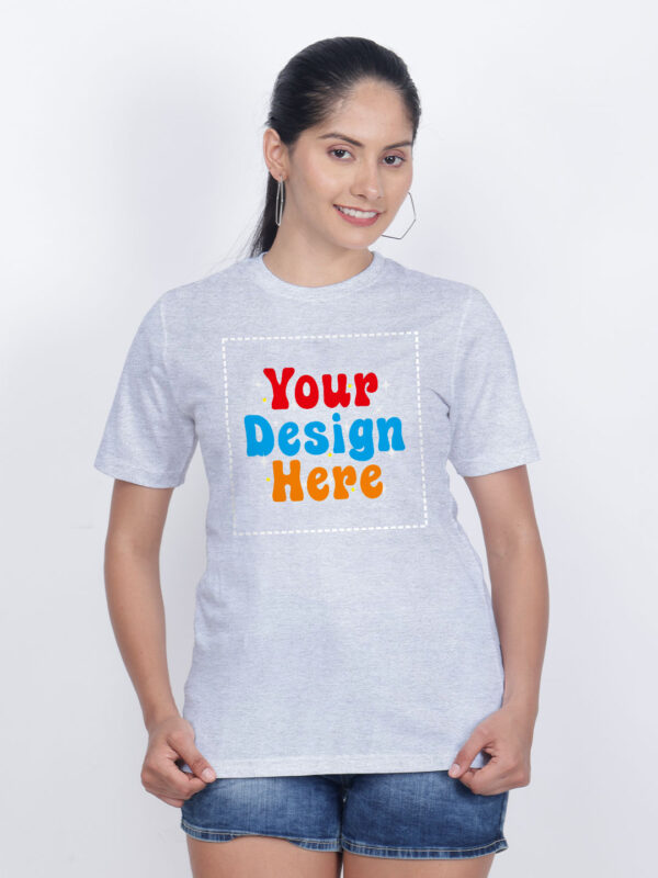 Women Grey Customize Printed T-shirt - Image 1