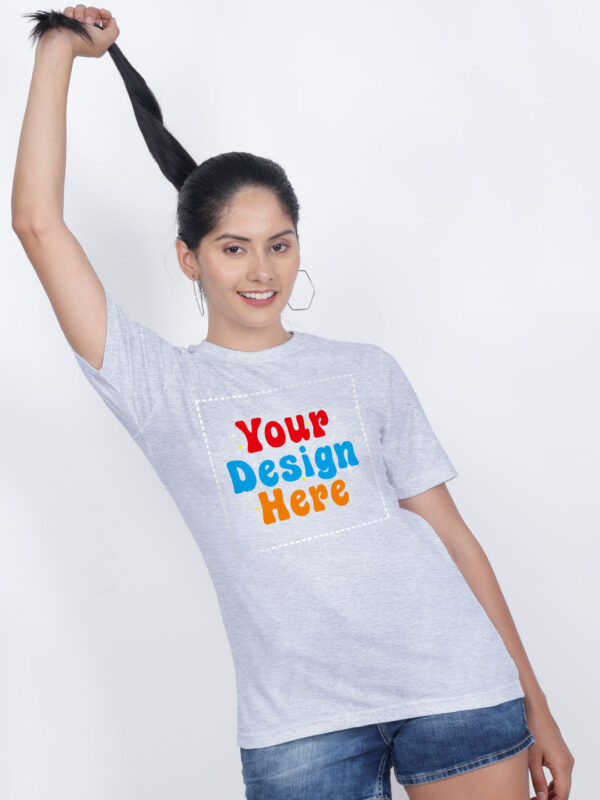 Women Grey Customize Printed T-shirt - Image 2