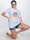 Women Grey Customize Printed T-shirt - Image 3