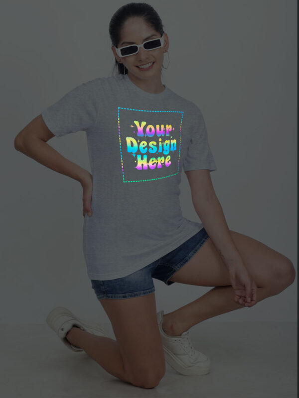 Grey Rainbow Reflective Women Customize Tshirt - Image 5
