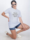 Customize Reflective Women Grey Tshirt - Image 2