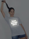 Customize Reflective Women Grey Tshirt - Image 3