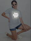 Customize Reflective Women Grey Tshirt - Image 6