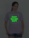 Customize Night Glow Women Lavender Tshirt
