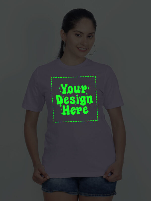 Customize Night Glow Women Lavender Tshirt - Image 1
