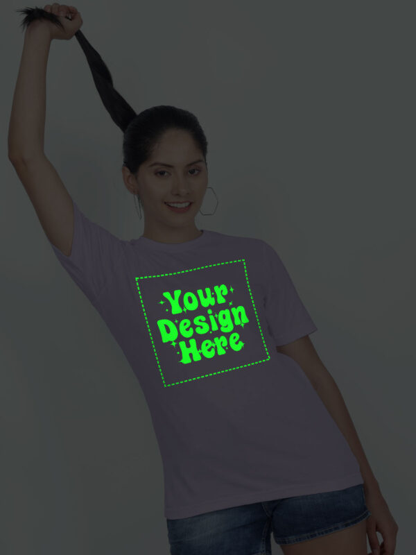 Customize Night Glow Women Lavender Tshirt - Image 3