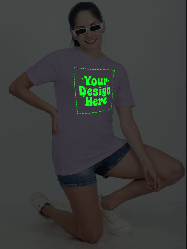 Customize Night Glow Women Lavender Tshirt - Image 7