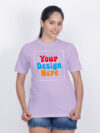 Women Lavender Customize Printed T-shirt