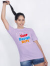 Women Lavender Customize Printed T-shirt - Image 2