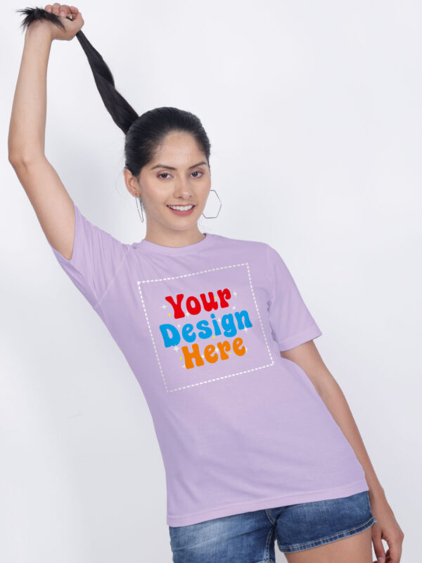 Women Lavender Customize Printed T-shirt - Image 2