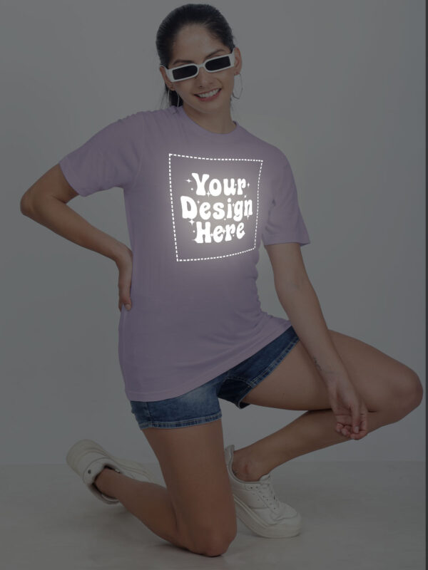 Customize Reflective Women Lavender Tshirt - Image 6