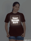 Customize Reflective Women Maroon Tshirt - Image 5