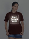 Customize Reflective Women Maroon Tshirt