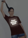 Customize Reflective Women Maroon Tshirt - Image 3
